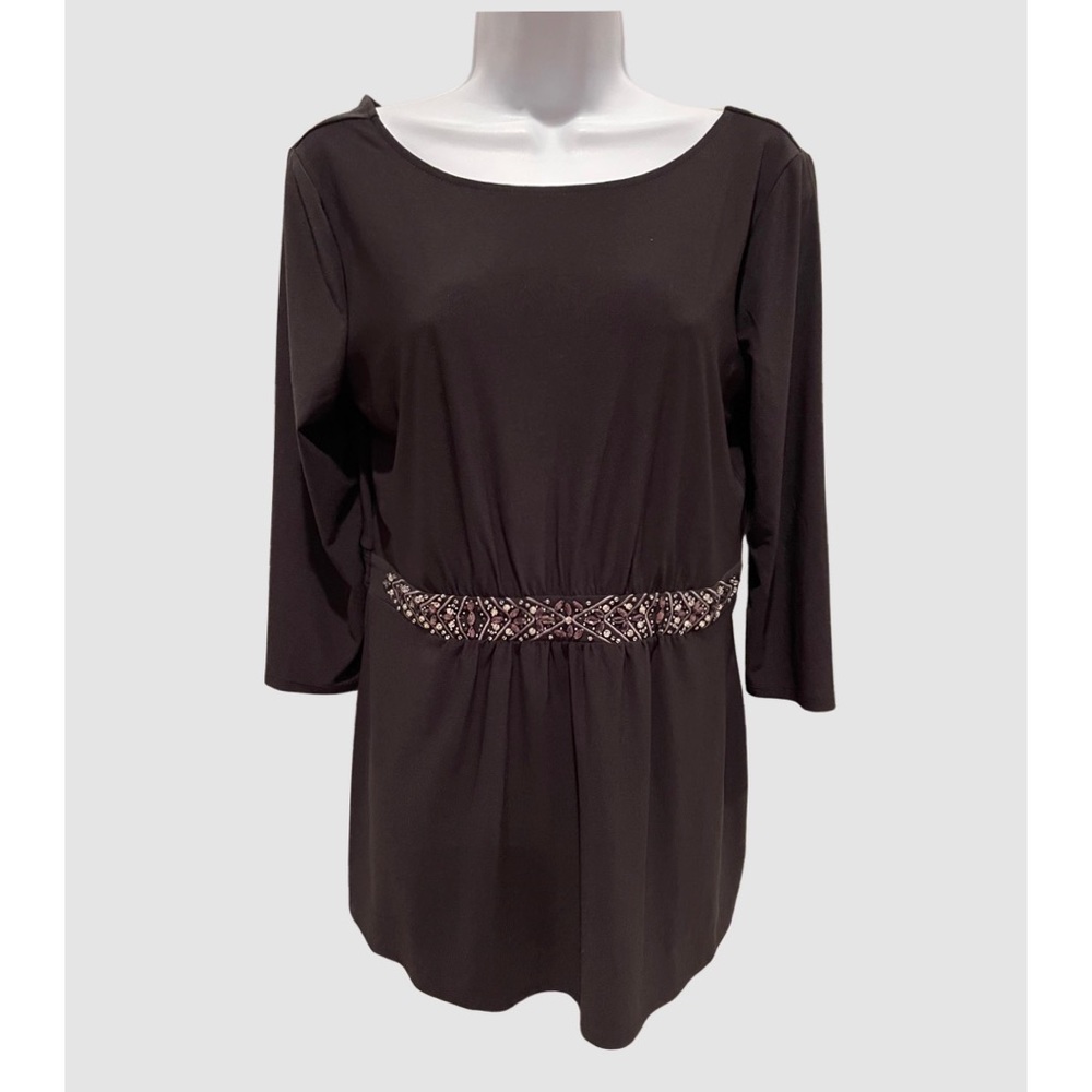 NWT BHWM Tunic M Blk w/decorative waist band